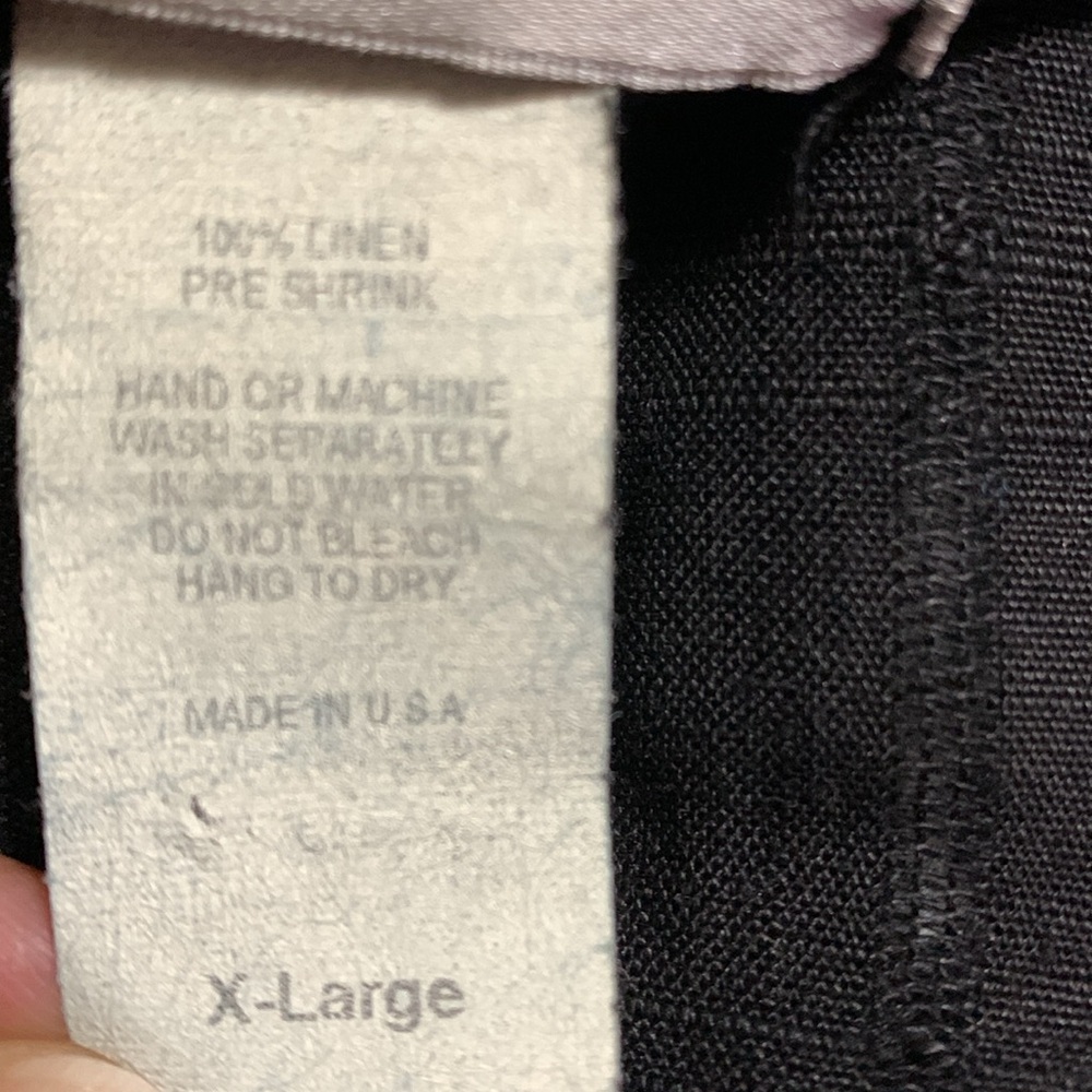 La FIXSUN Women’s 100% Linen Hi-Low Textured Boxy Black Button-Up Shirt USA XL - Picture 10 of 16